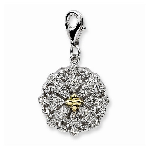 3-D Round Filigree Charm By Amore La Vita